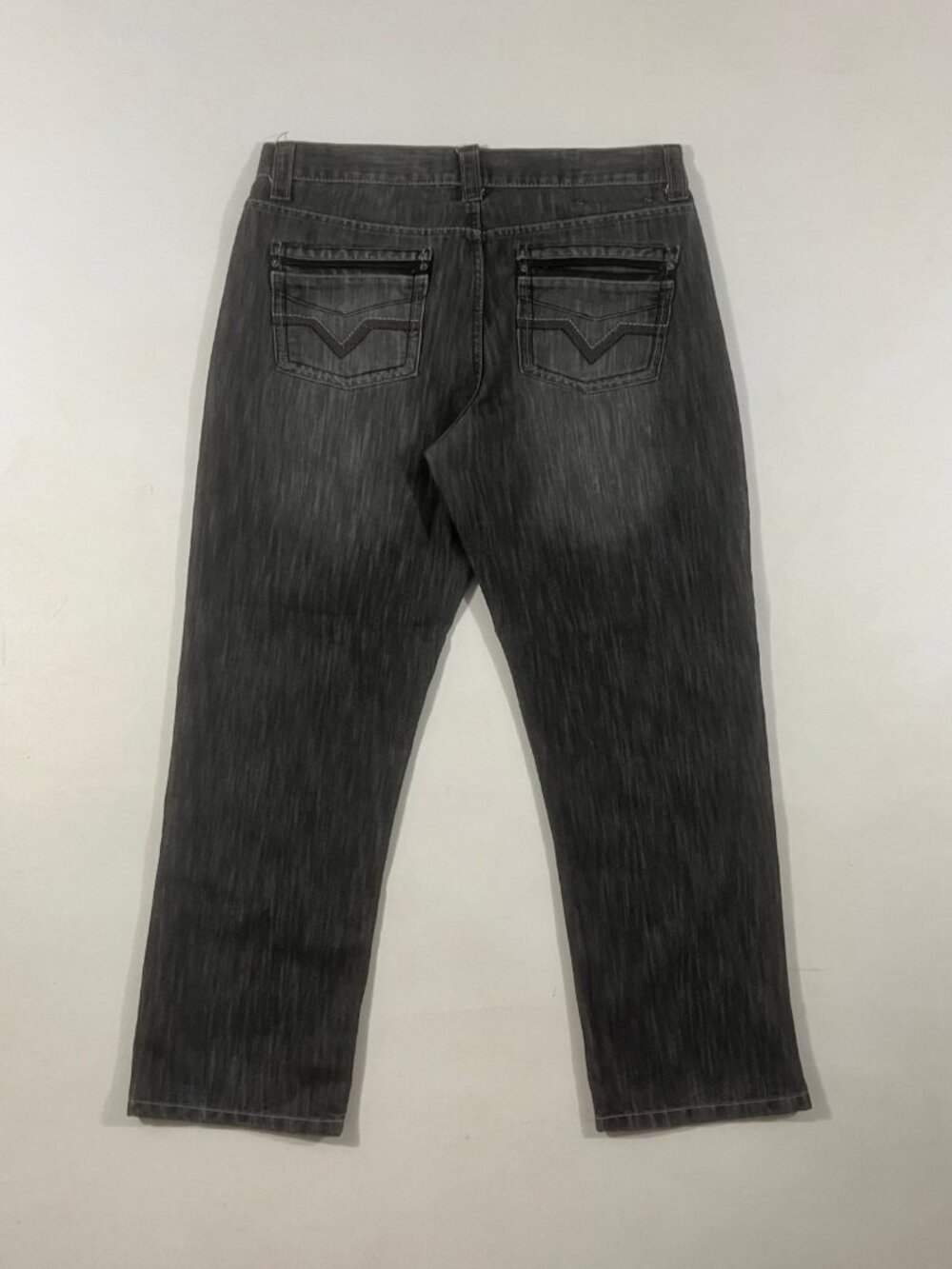 Mecca Since Day One Y2K Faded Black Slim Fit Straight Leg Jeans 38x32